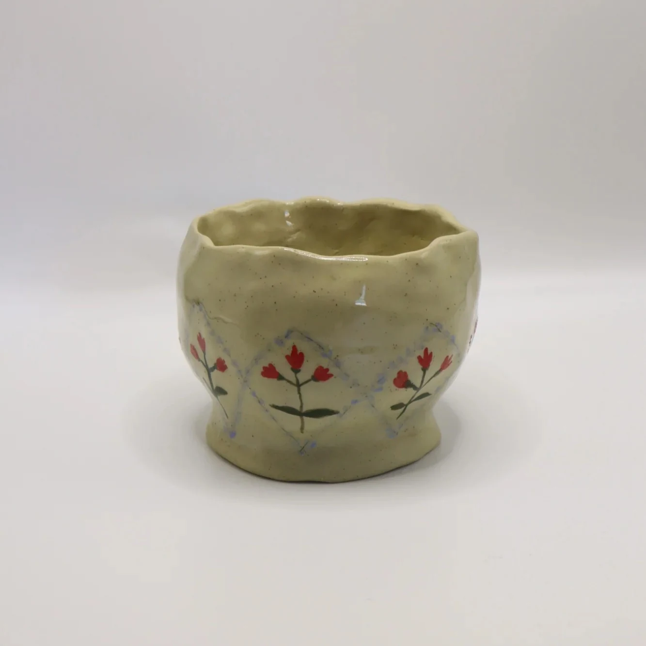 Floral ceramic planter