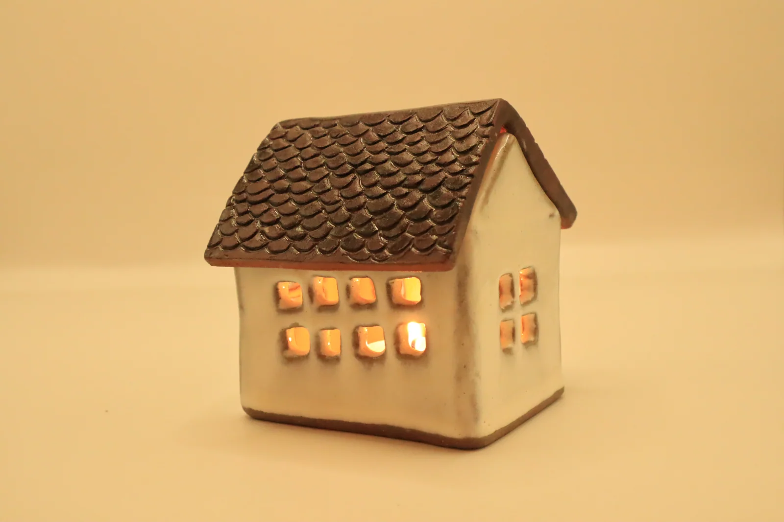 Tea house illuminated side view